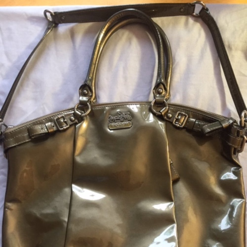 Metallic Coach Shoulder Purse